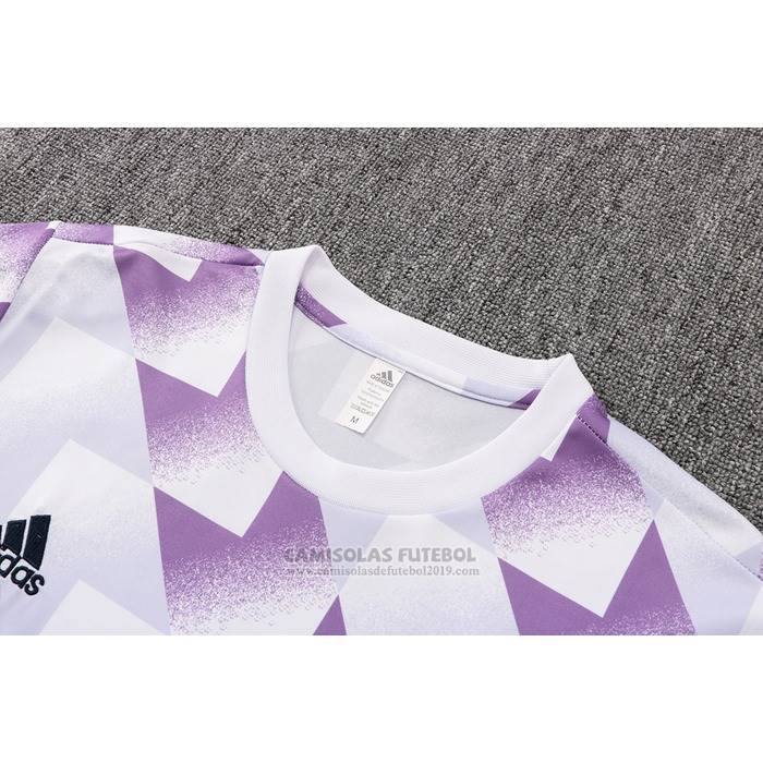 Fato de Treino Real Madrid Manga Curta 2022-2023 Branco Y Purpura